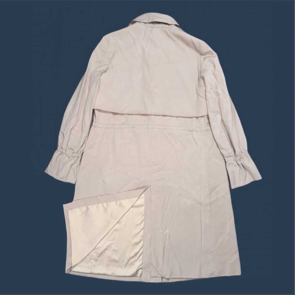 Club Monaco Womens Pale Pink Beige Long Sleeve Trench Coat XS - Picture 11 of 16